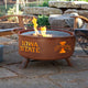 Customizable NCAA Logo Fire Pit, Rust Patina, Iowa State