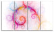Beautiful Pink Fractal Pattern, Abstract Wall Art Canvas, 48"x28", 4 Panels