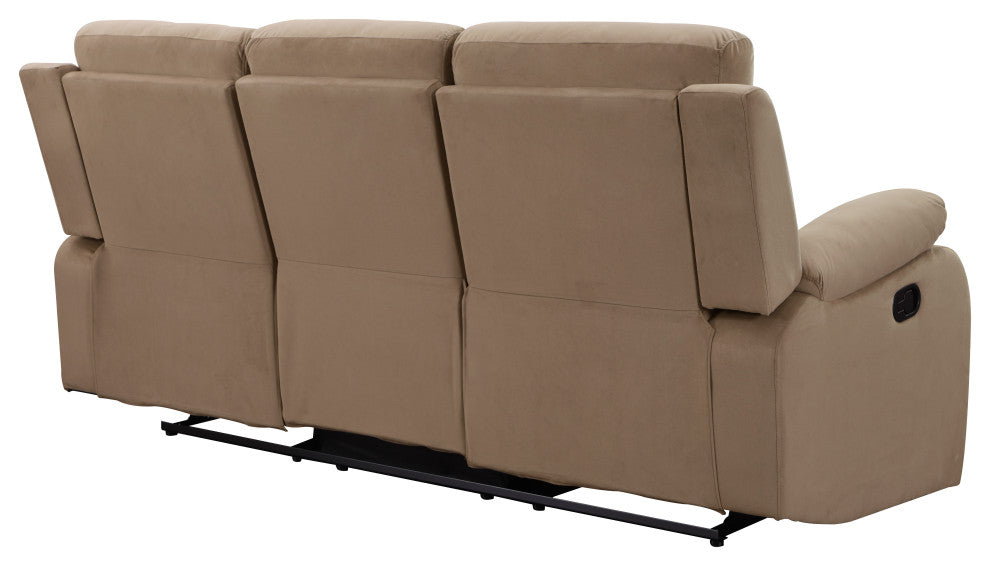 Axel Contemporary Microfiber Recliner, 3-Piece Set, Beige