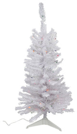 Iridescent Pine Tree 110 Tips 70 Multi Lights, White, 4'x24"