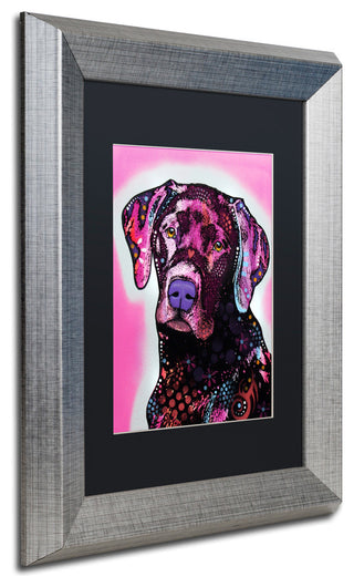 Dean Russo 'Black Lab' Framed Art, Silver Frame, 11"x14", Black Matte