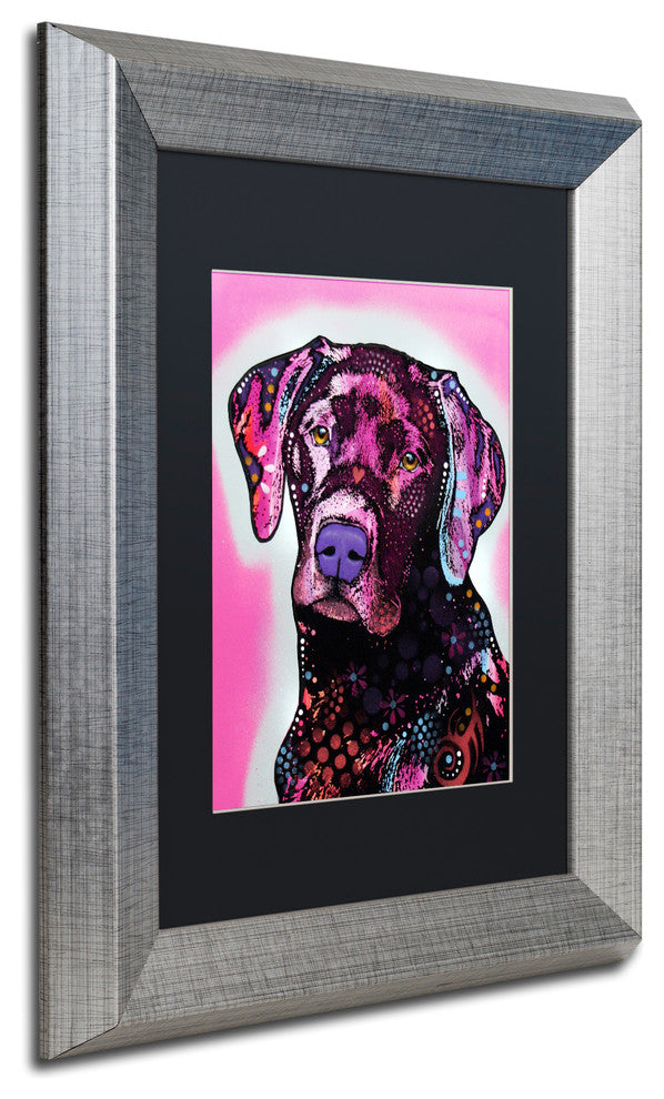 Dean Russo 'Black Lab' Framed Art, Silver Frame, 11"x14", Black Matte