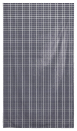 Dark Gray Grid 58 x 102 Outdoor Tablecloth