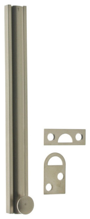 Genuine Solid Brass 8" Surface Bolt, Satin Nickel