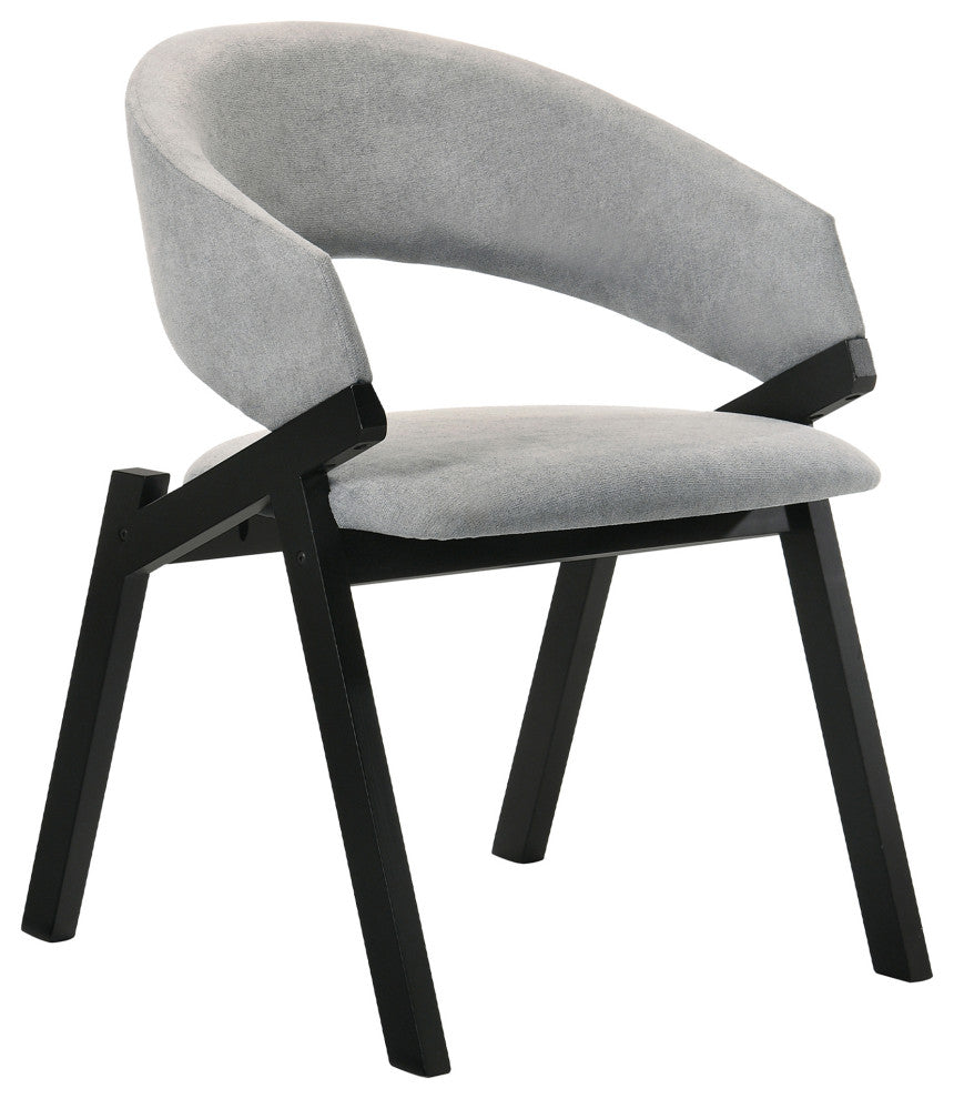 Arcadia and Talulah Round and Wood 5-Piece Dining Set, Gray and Black, 42"