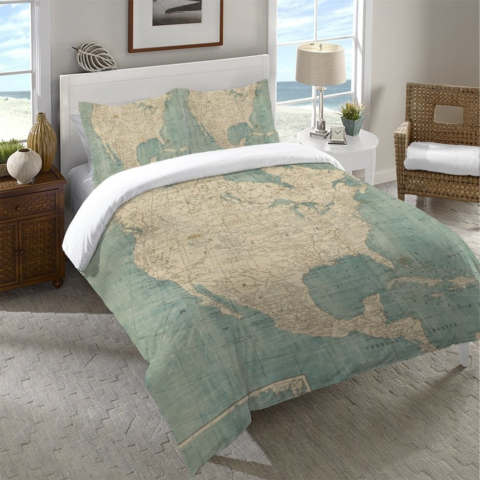 Laural Home North America Map Standard Sham
