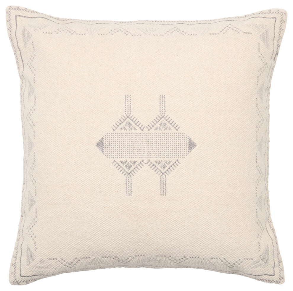 Ianira Medallion Cream/ Silver Pillow 22" Square, Down Fill