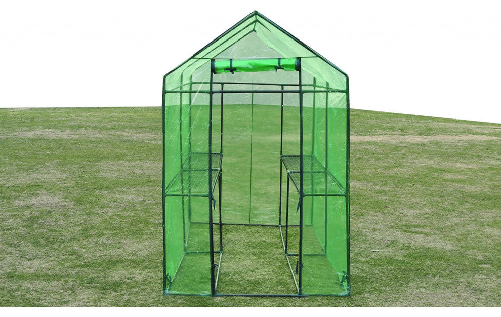 vidaXL Greenhouse Grow House Green House for Outdoor Plant Growing Steel XL