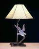 26 5"H Strike of The Eagle Faux Leather Shade Table Lamp