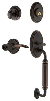 Classic Plate C Grip Entry Set Swan Lever, Timeless Bronze, 2-3/4", Left
