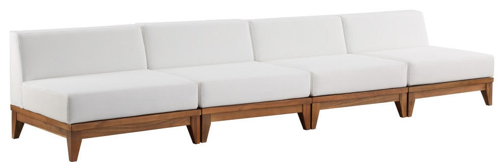 Rio Water Resistant Fabric  Patio 4-Piece Modular Sofa, Off White