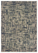 7??10??Gray And Navy Abstract Area Rug