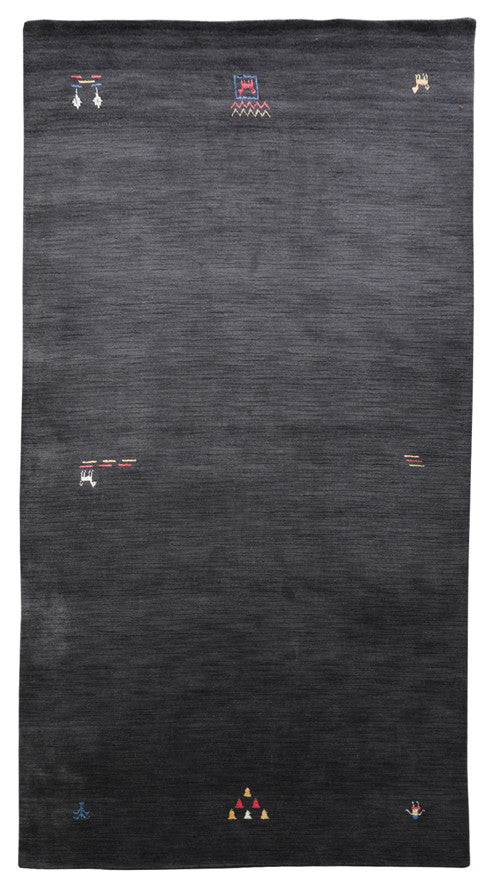HAND KNOTTED LOOM WOOL ECO - FRIENDLY AREA RUGS - Charcoal,Contemporary