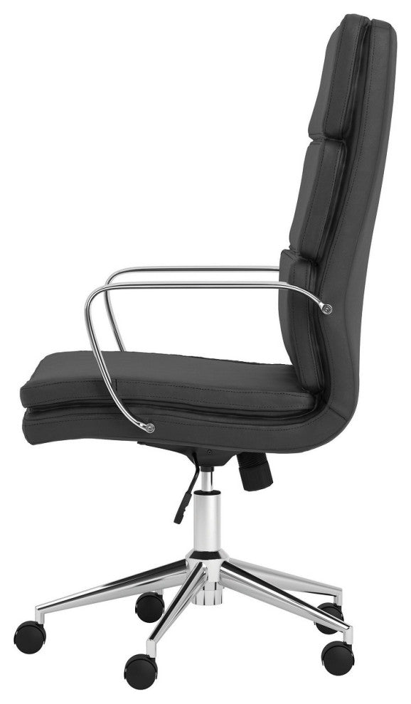 High Back Upholstered Office Chair, Black