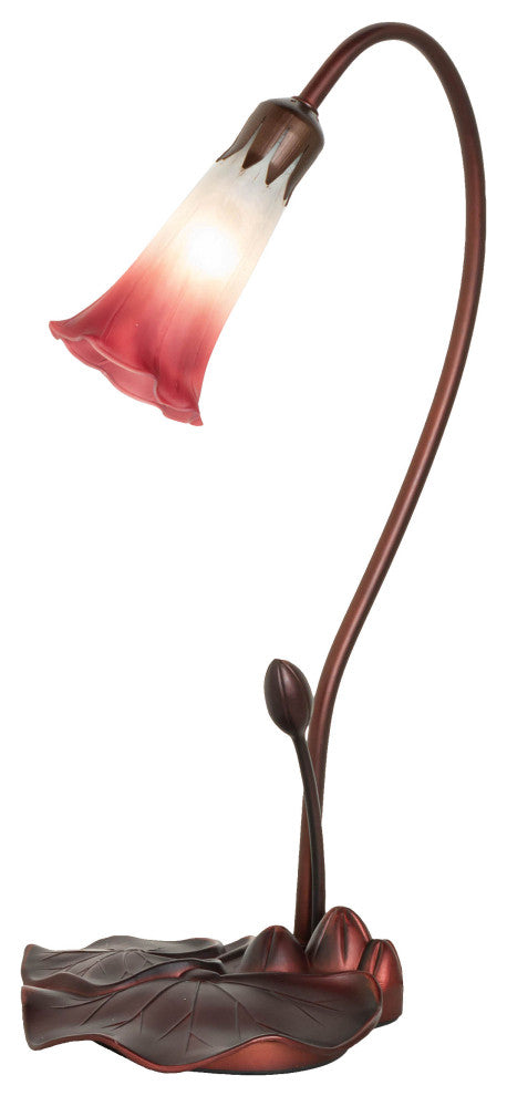 Meyda lighting 13509 16"H Pink/White Pond Lily Accent Lamp