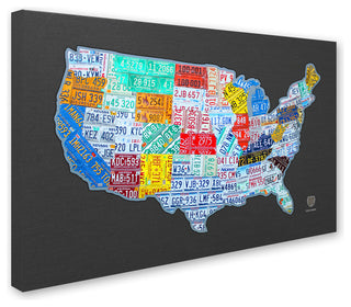 "Massive USA License Plate Map" Canvas Art by Design Turnpike