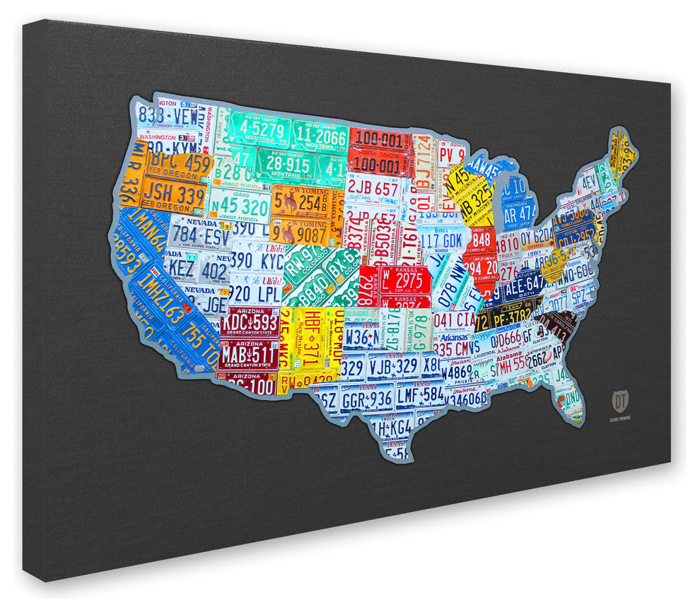 "Massive USA License Plate Map" Canvas Art by Design Turnpike