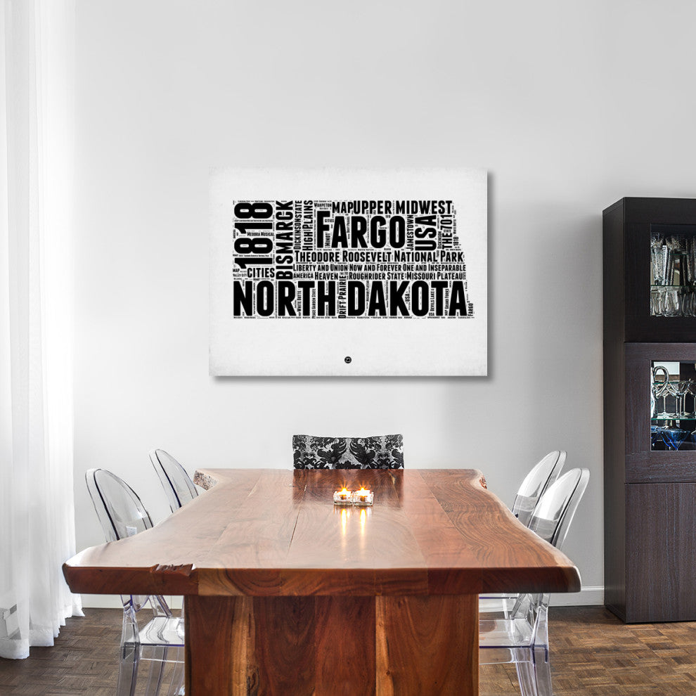 "North Dakota Word Cloud 2" Fine Art Print