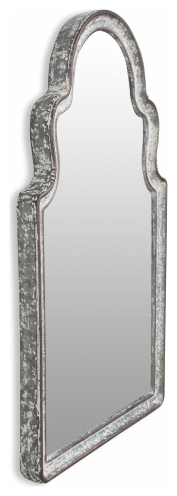 Vintage Curved Gray Wall Mirror