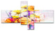 Yellow Pink Gerbera and Rose Bouquet, Large Floral Wall Art, 60"x32", 4 panels