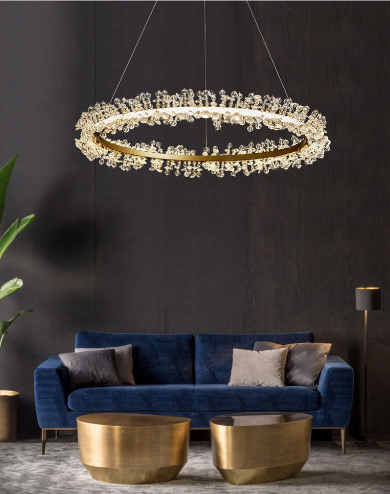Capri Crystal Ring Chandelier, Diameter 24"