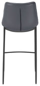 Bar Stool Chair Barstool, Set of 2, Faux Vinyl Leather, Steel, Gray, Black