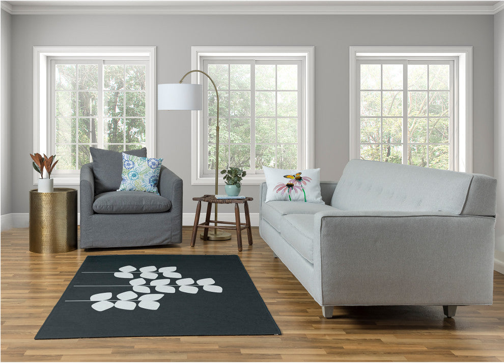 Simple Stems Spring Chenille Rug, Gray, 4'x6'