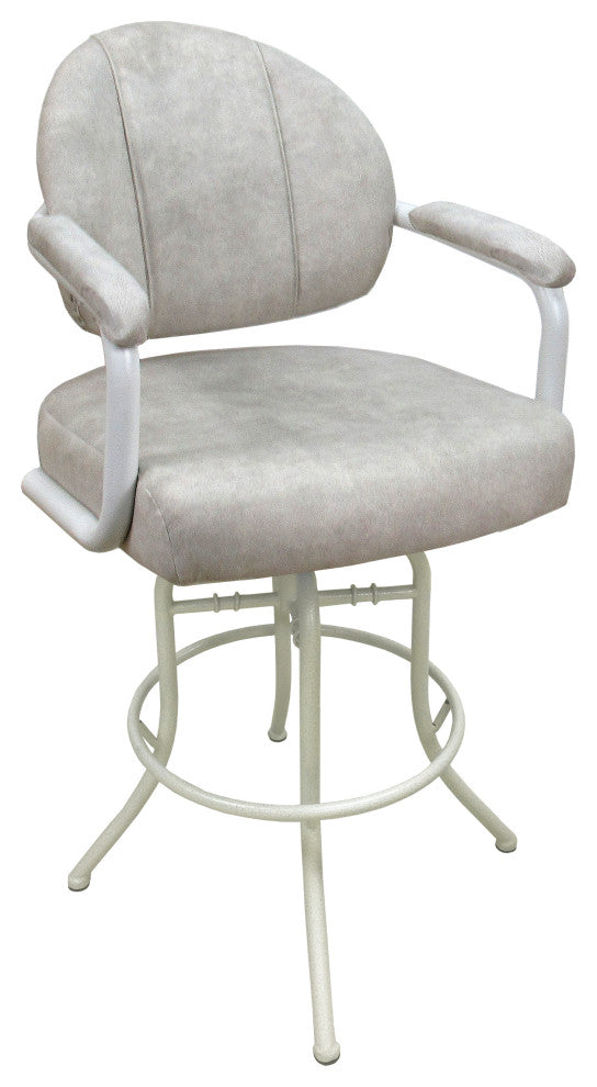 Swivel Tilt Metal Counter 26" 30" Bar Stool M-70, Outlier Stucco - White, 30"