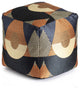 Martinique Orange 18" x 18" x 18" Multicolor Pouf