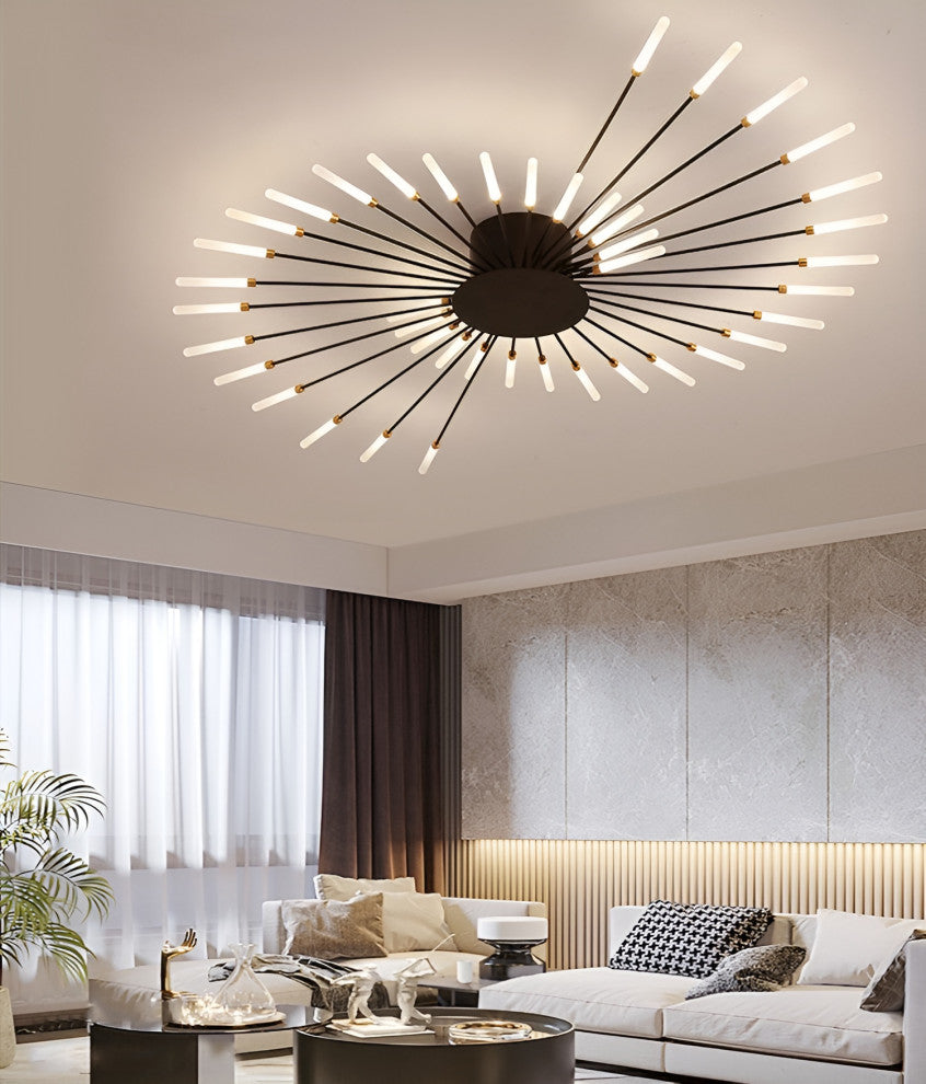 Winterthur | Exquisite LED Metal Ceiling Light, Black, 42 Heads