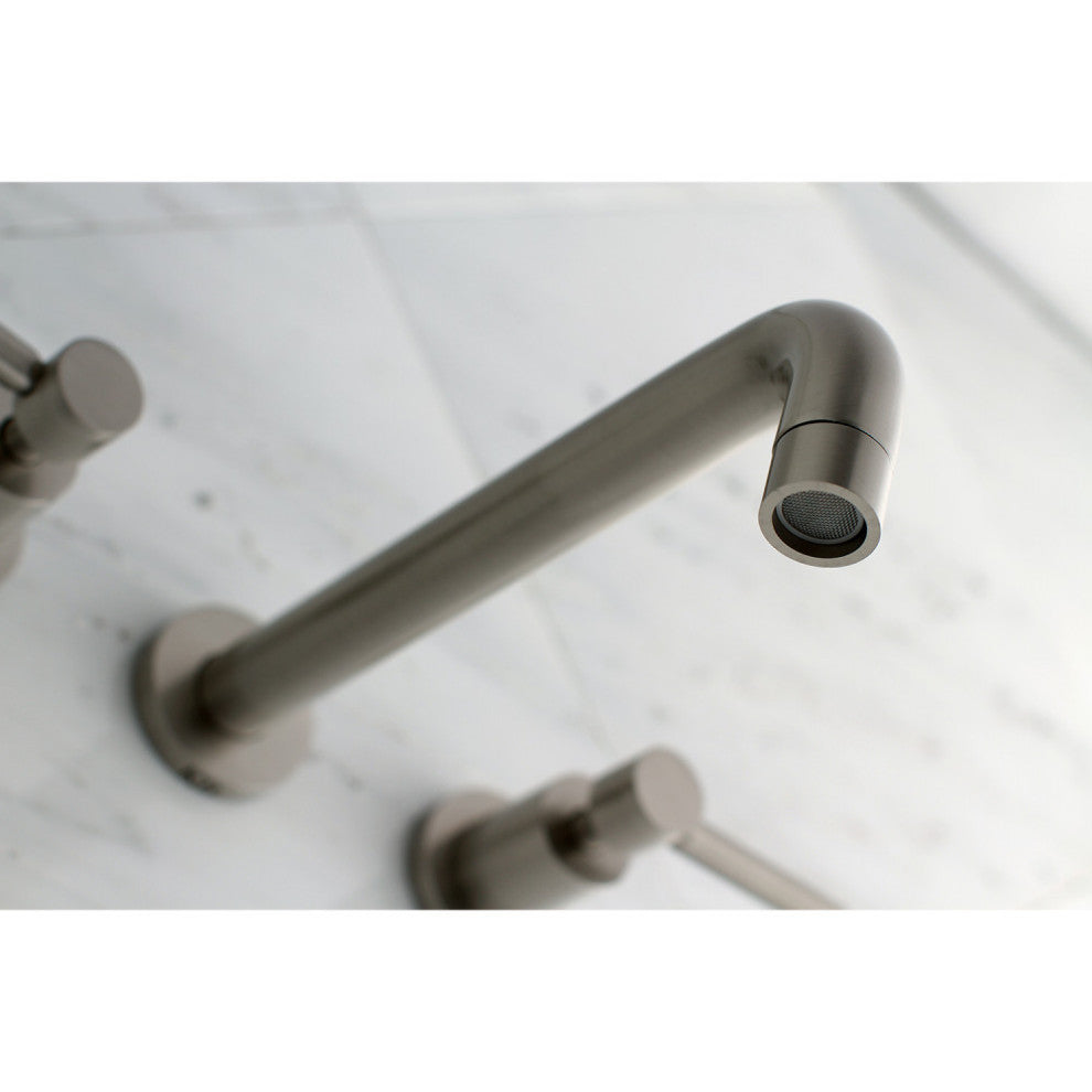 Kingston Brass Two-Handle Wall Mount Tub Faucet, Brushed Nickel