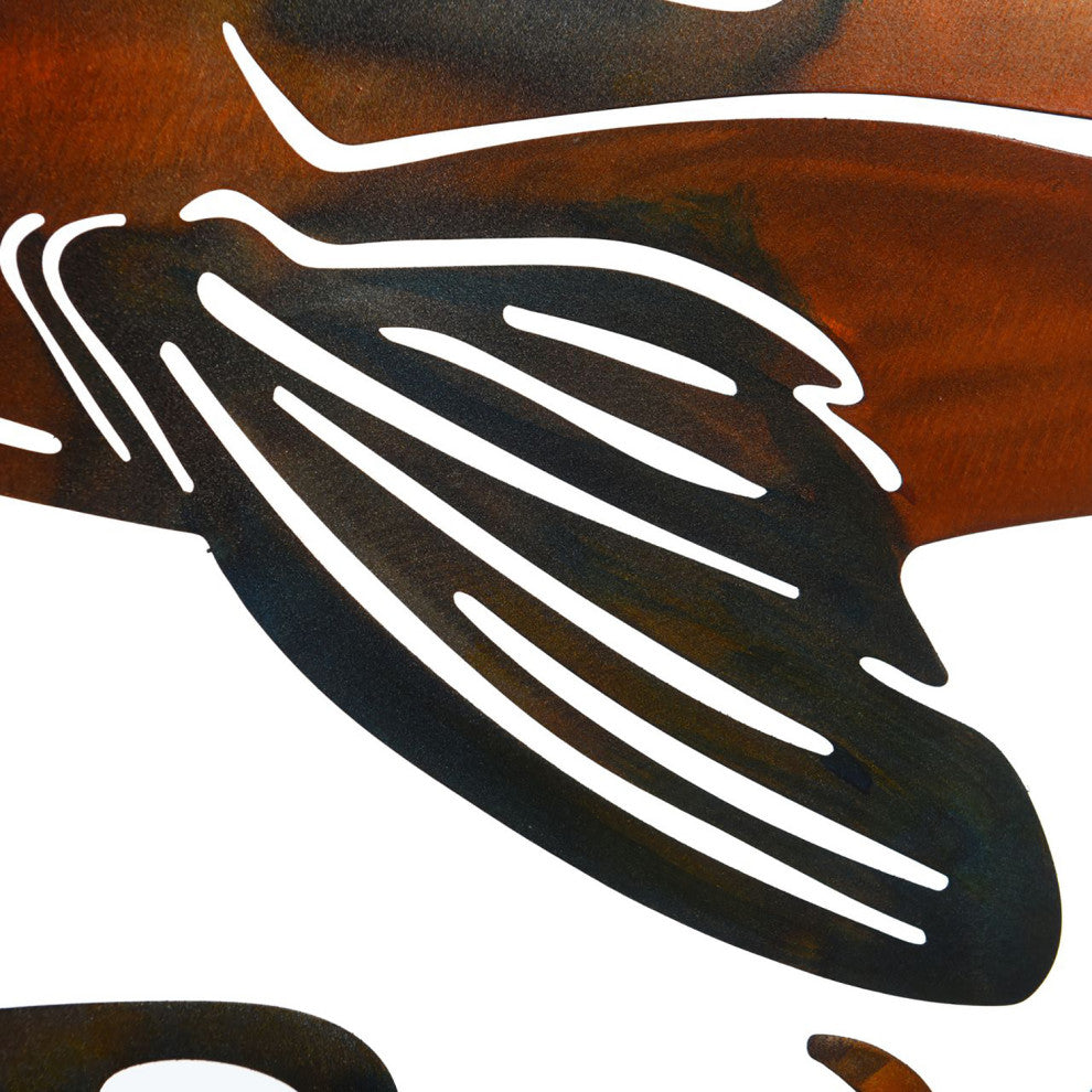 Laser Cut and Heat Colored-Metal Wall Art-Fish-32" x 28"