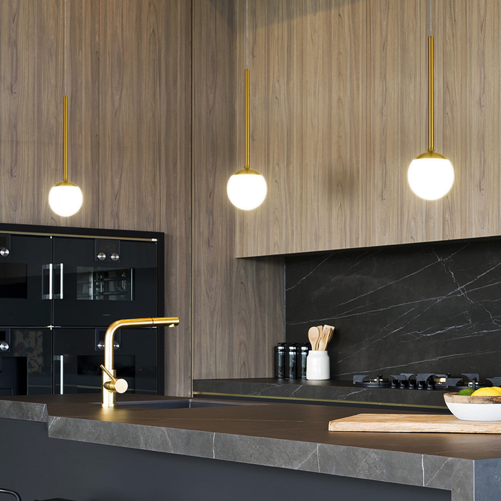 Capri 5" ETL Certified Integrated LED Height Adjustable Pendant, Antique Brass
