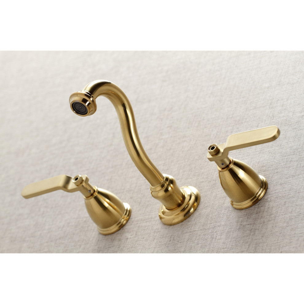 KS3027KL Two-Handle Wall Mount Tub Faucet, Brushed Brass