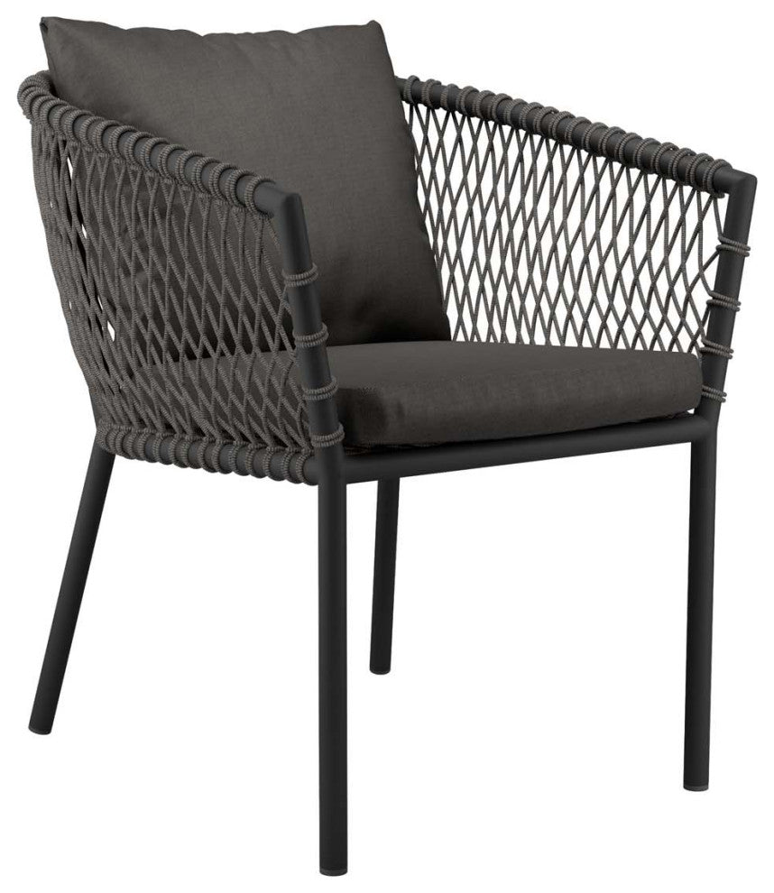Sailor Outdoor Patio Dining Armchair, Charcoal Charcoal