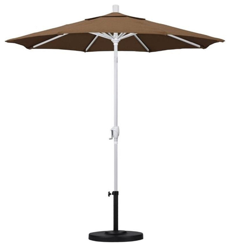 California Umbrella 7.5' Patio Umbrella in Sun brella Teak/Matted White