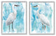 Nautical Crane Pair White Beach Birds Blue Sky,24 x 30