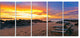 "Khao Lak Beach View At Sunset" Modern Seashore Canvas Art, 5 Panels, 60"x28"