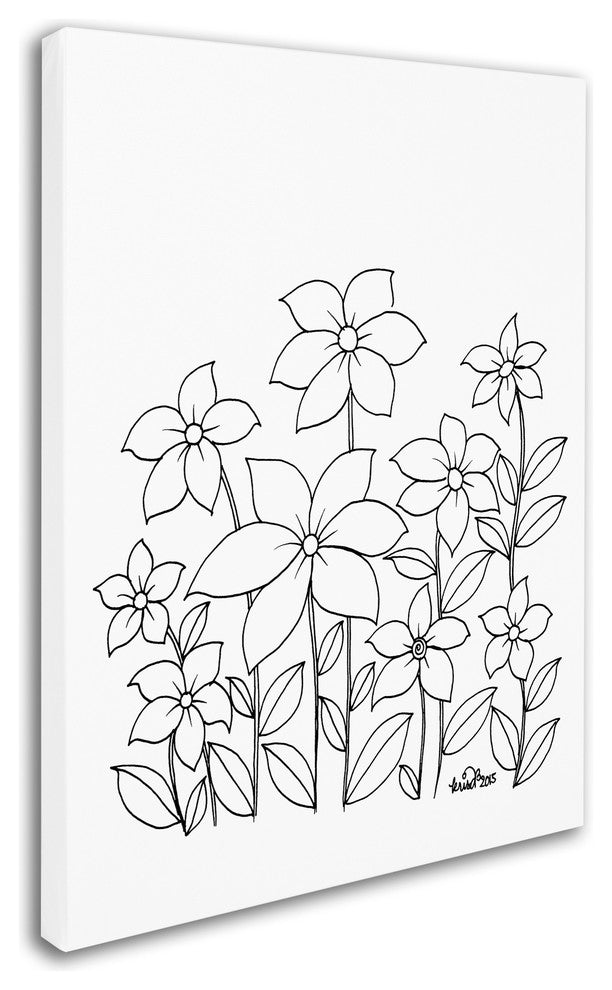KCDoodleArt 'Simple Flower Doodle 1' Canvas Art, 24"x32"