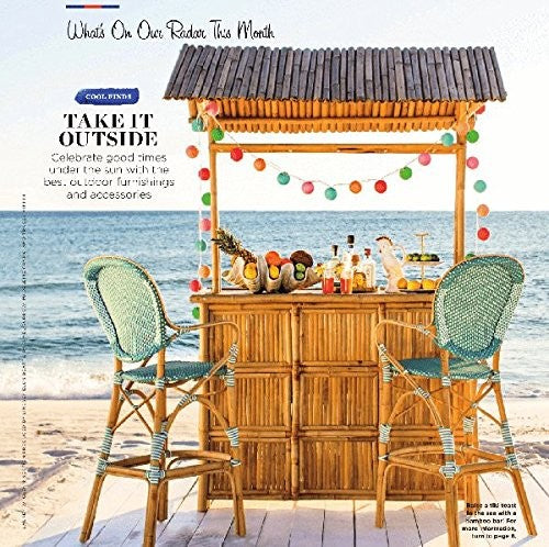 Bamboo Tiki Bar w/Tiled Roof 24"W x 76"L x 89"H