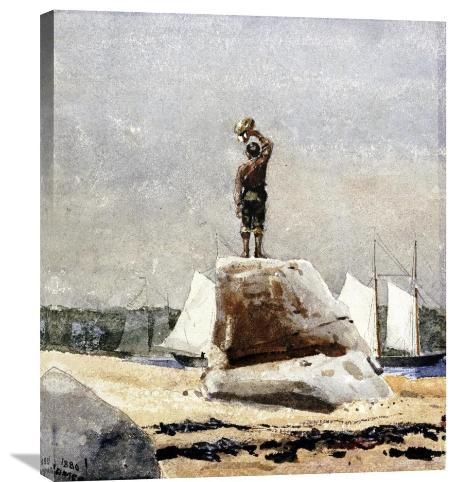 "Boy Hailing Schooners" Artwork, 25" x 30"