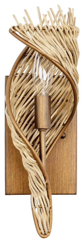 Flow 1-Lt Right Sconce - Baguette/Natural Rattan