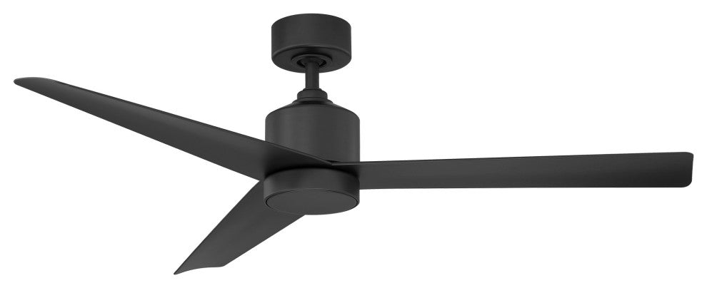 Lotus 3-Blade Smart Ceiling Fan 54in Matte Black, 3000K LED Kit