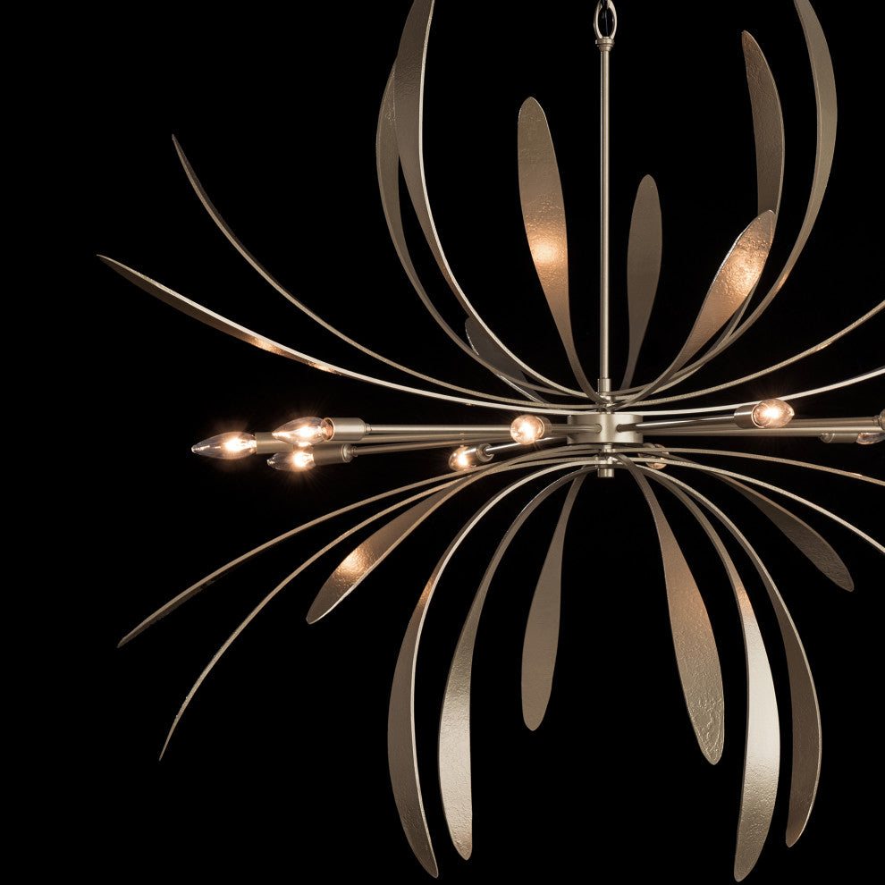 Dahlia Large Chandelier, Soft Gold Finish