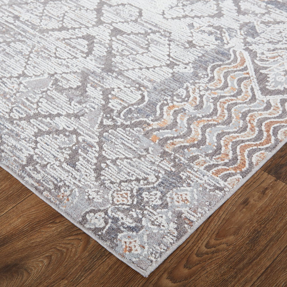 Weave & Wander Edwardo Tribal Rug, Ivory/Gray, 12' x 15' Rug