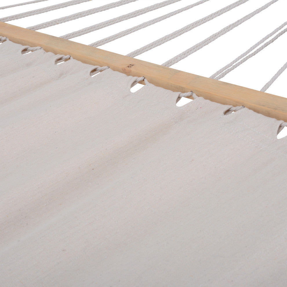 Outdoor Cedar Wood Hammock, Textilene Fabric, White