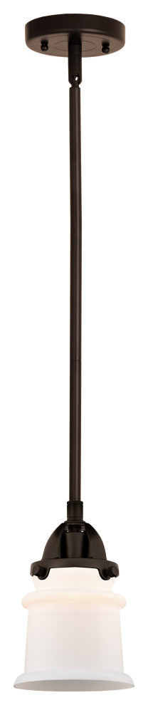 Small Canton Mini Pendant, Oil Rubbed Bronze, Matte White, Matte White