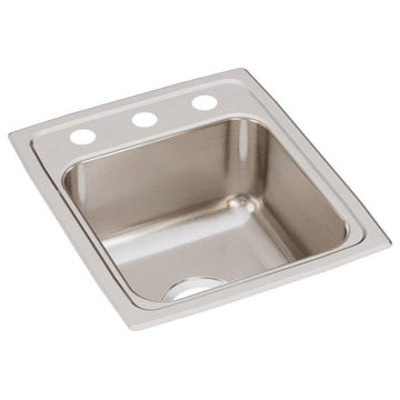 Elkay 15" Bowl Drop-In 18 Gauge Stainless Steel Bar/Prep Kitchen Sink, LR15173
