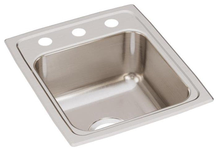 Elkay 15" Bowl Drop-In 18 Gauge Stainless Steel Bar/Prep Kitchen Sink, LR15173