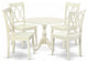 5 Pc Dinette Set S, 1 Drop Leaves Table, 4 Linen White Chairs, Linen White